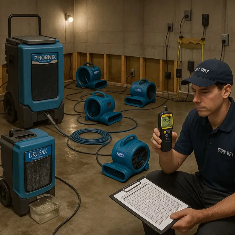 Structural Drying and Dehumidification process in Boiling Spring Lakes, NC